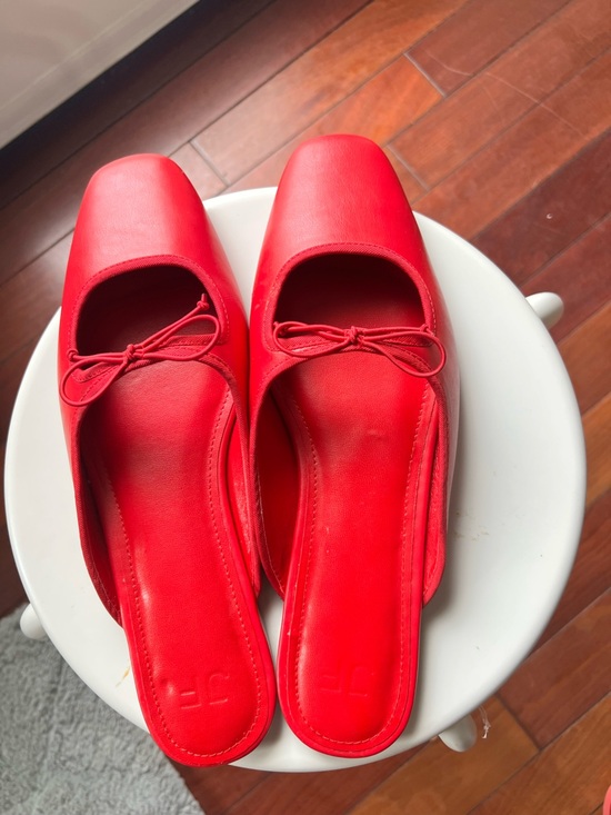 Seraphine Shoes - Seraphine Red Square-Toe Slip-On Mules with Bow Detail